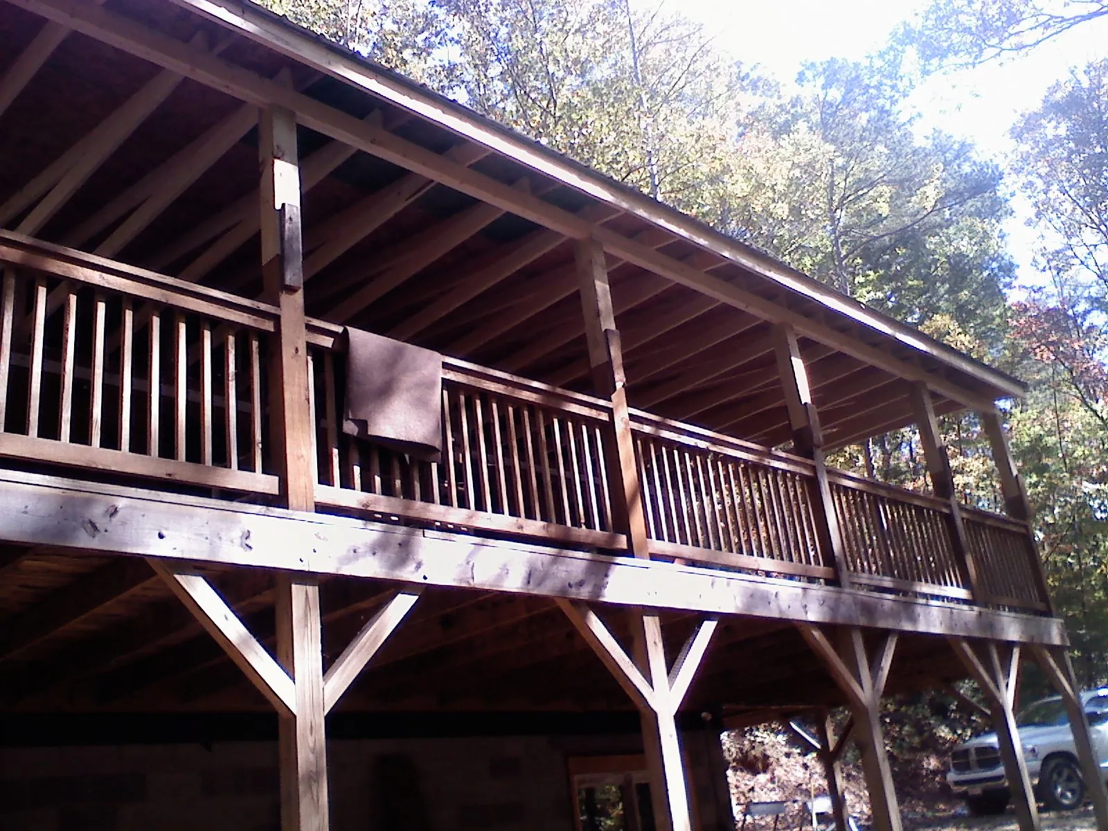 Timber framing under a new elevated porch and deck — Roof Leak Repair in Martindale by Roofing Brothers